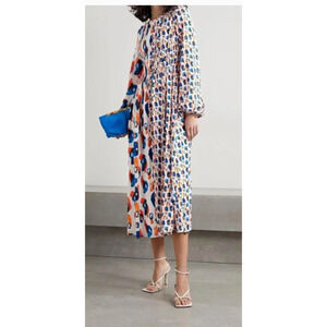 Jason Wu Silk De Chine Dress Pleated Midi Size 2